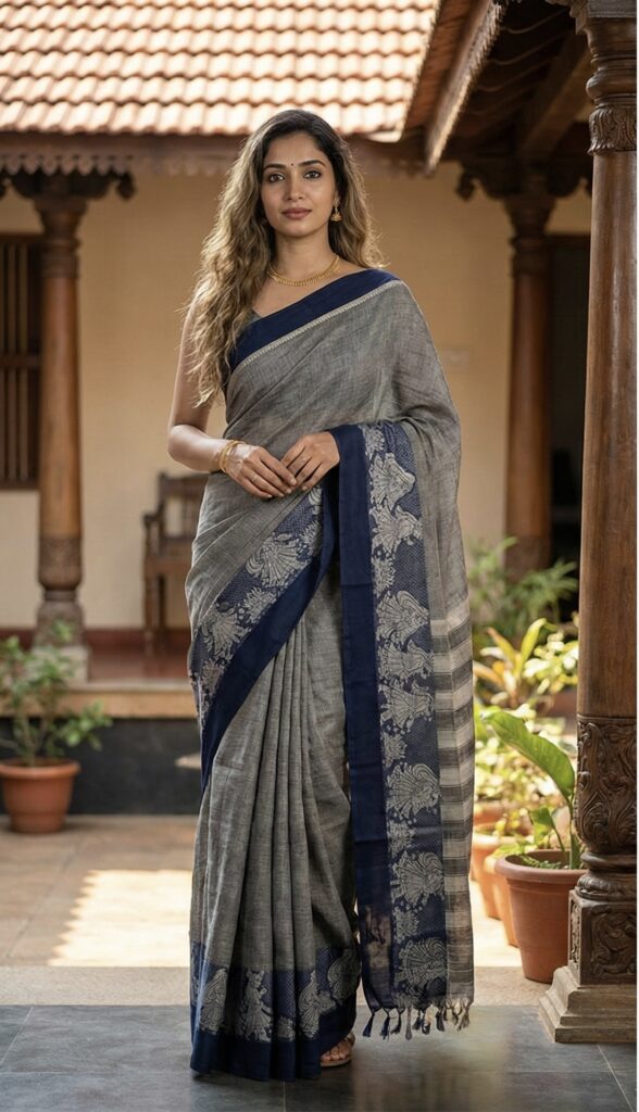 Agni border Pure Narayanpet  cotton  saree 100%