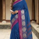 Blue Dollar Border Pure Narayanpet 100% Cotton Saree For Women