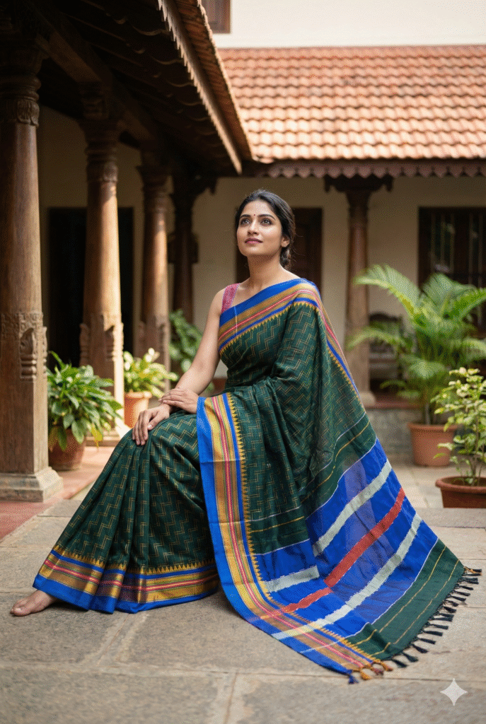 Zig zag naraynpet cotton saree