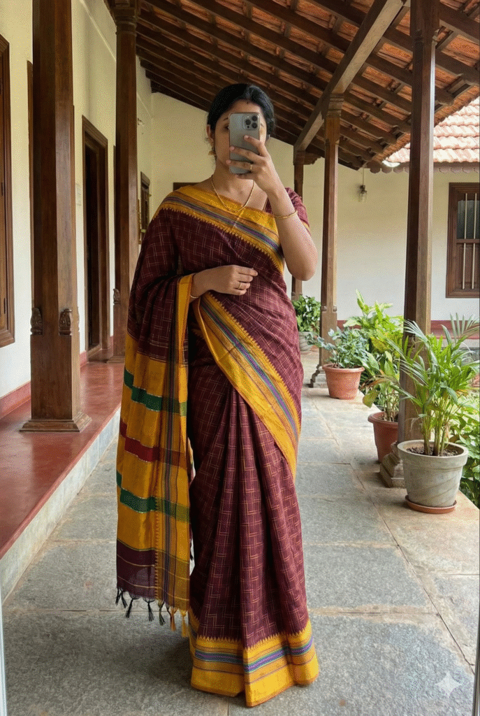 Zig zag naraynpet cotton saree
