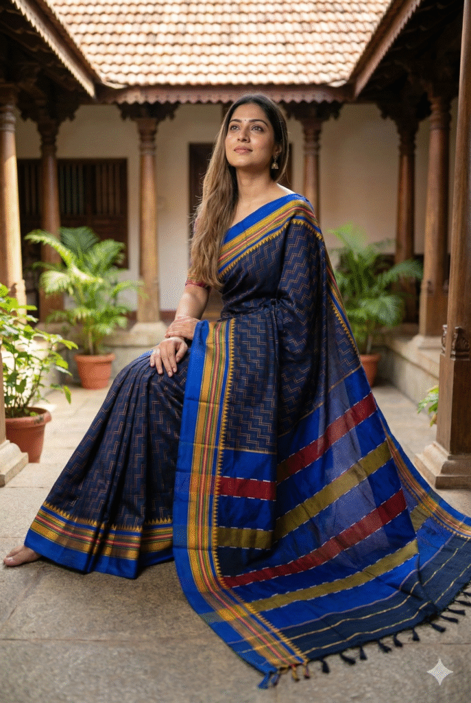 Zig zag pattern naraynpet cotton