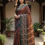 NARAYNPET MAHARAJA BORDERED COTTON SAREE 100%